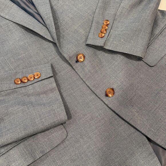 ~ Lauren Ralph Lauren 44R Men's LRL Blazer Sport Coat Blue Texture 44 R - Picture 10 of 15